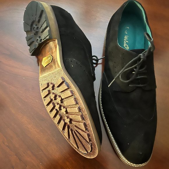Todd Welsh Men's Suede Wingtip Black Dress Shoe, Size 9.5M - Picture 4 of 4